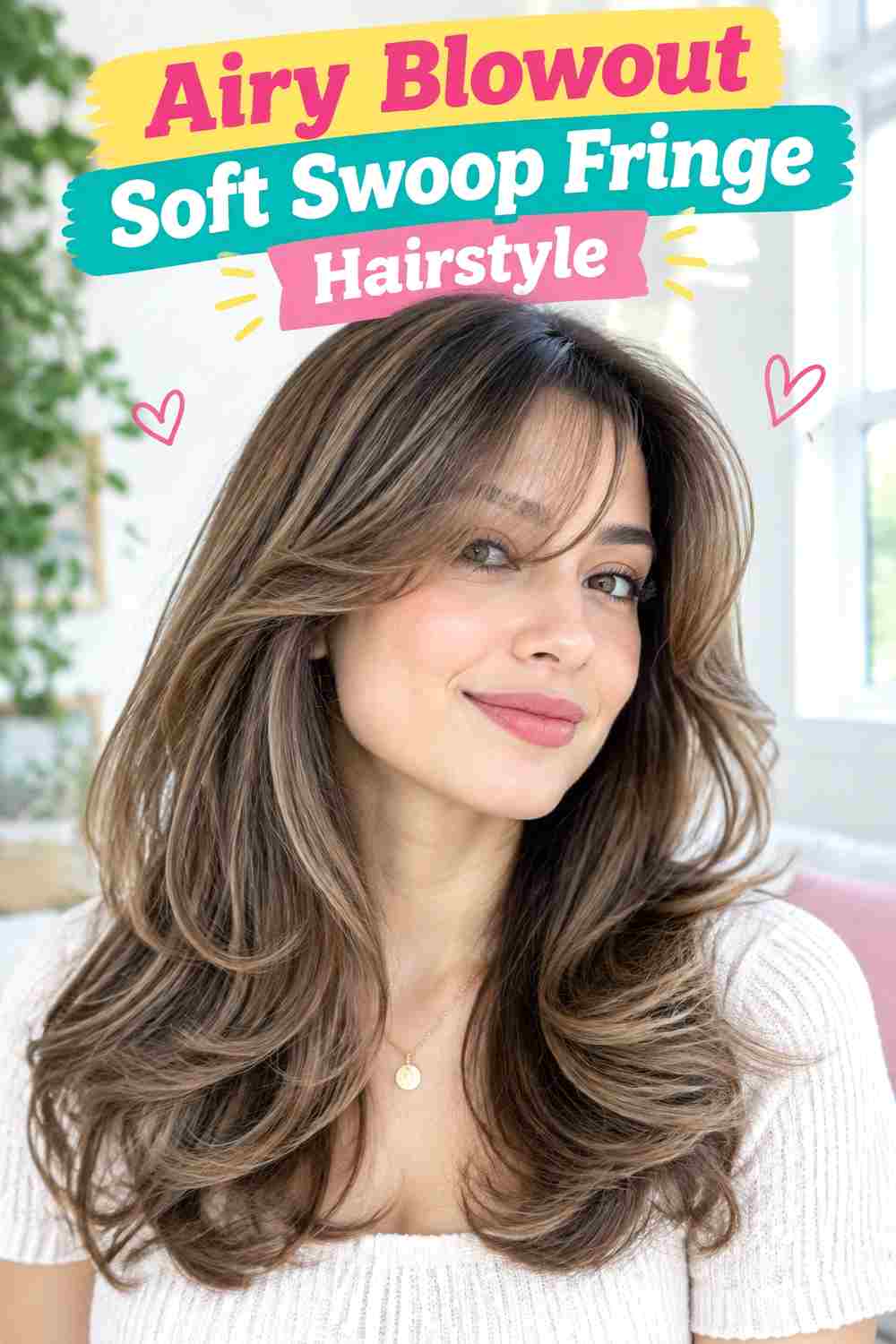 Airy Blowout Soft Swoop Fringe Hairstyle