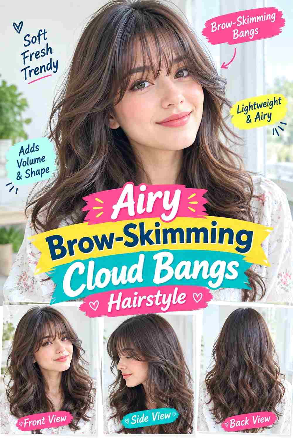 Airy Brow-Skimming Cloud Bangs Hairstyle