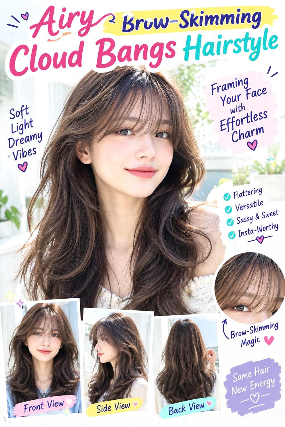 Airy Brow-Skimming Cloud Bangs Hairstyle