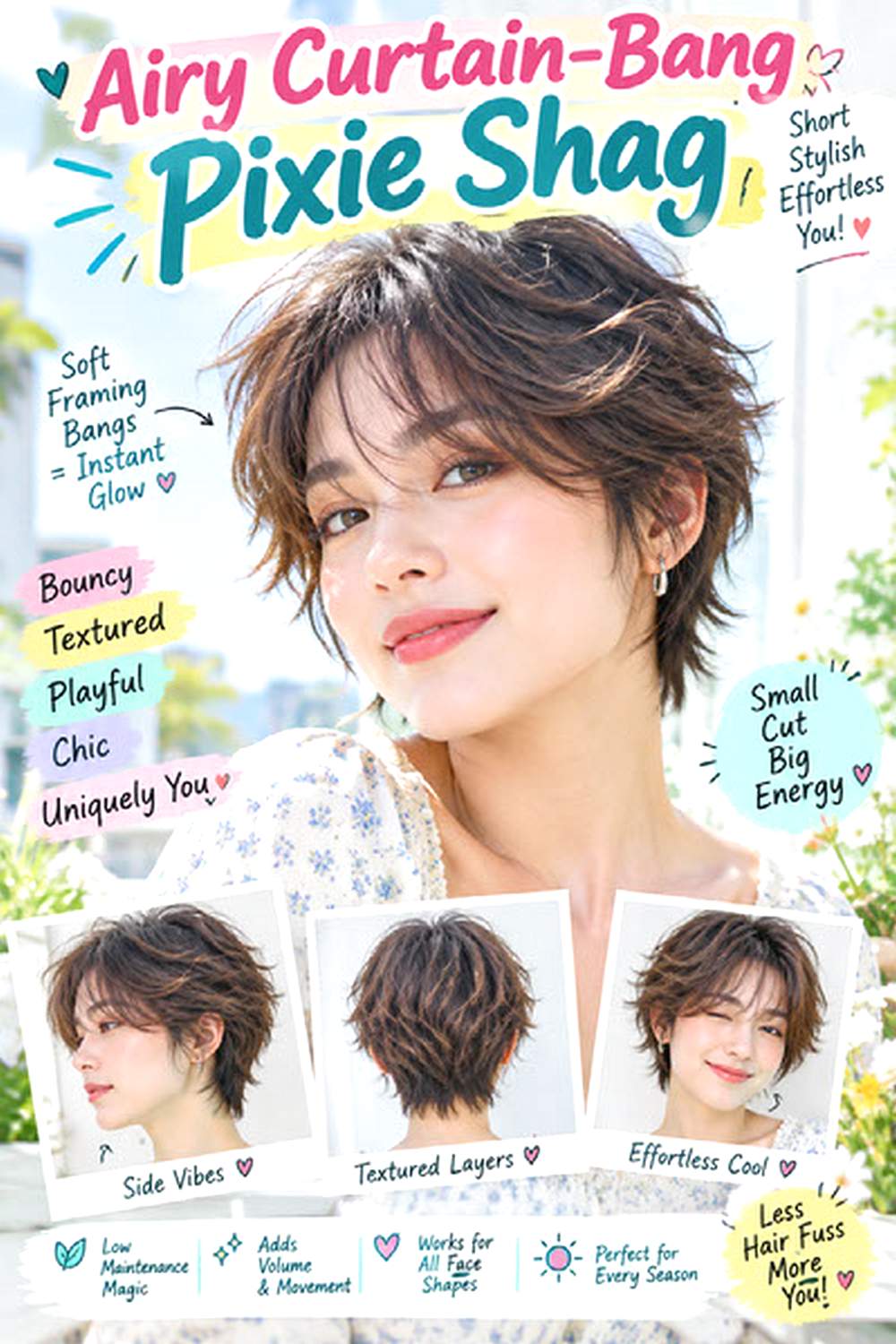 Airy Curtain-Bang Pixie Shag