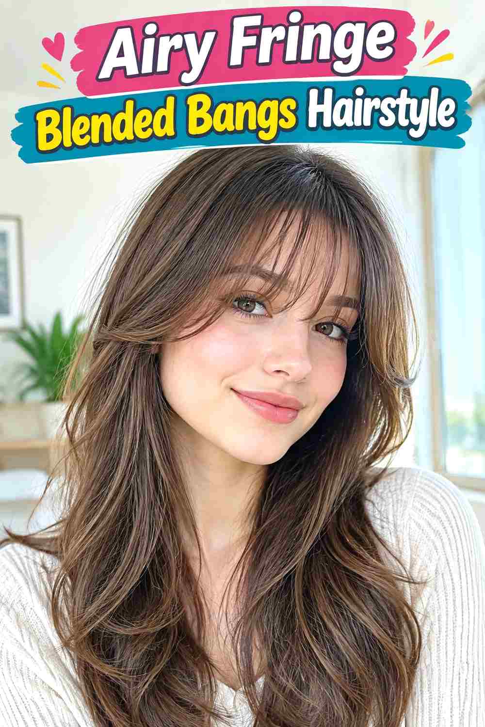 Airy Fringe Blended Bangs Hairstyle