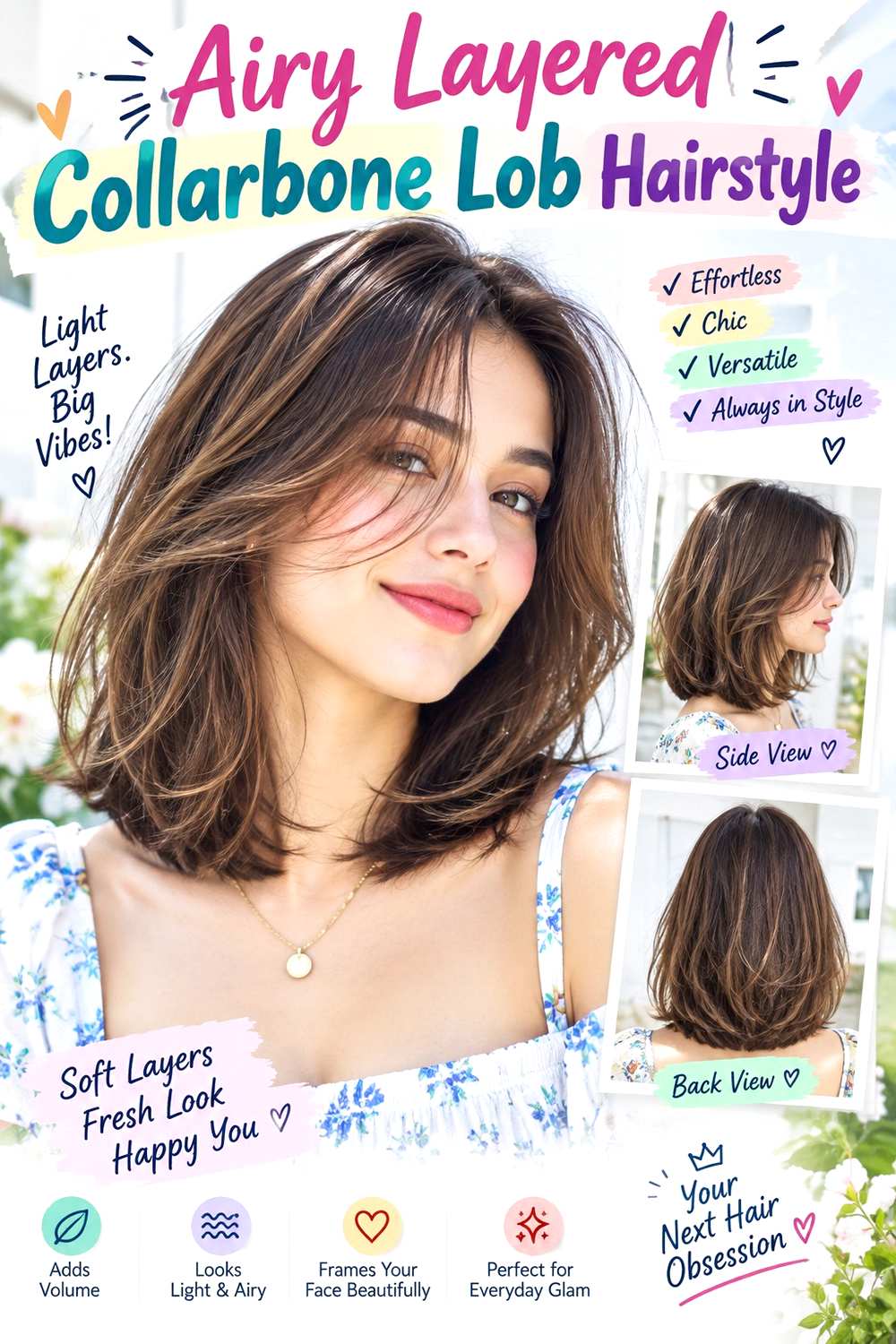 Airy Layered Collarbone Lob Hairstyle