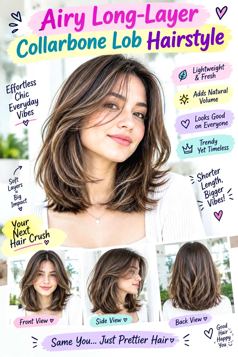 Airy Long-Layer Collarbone Lob Hairstyle