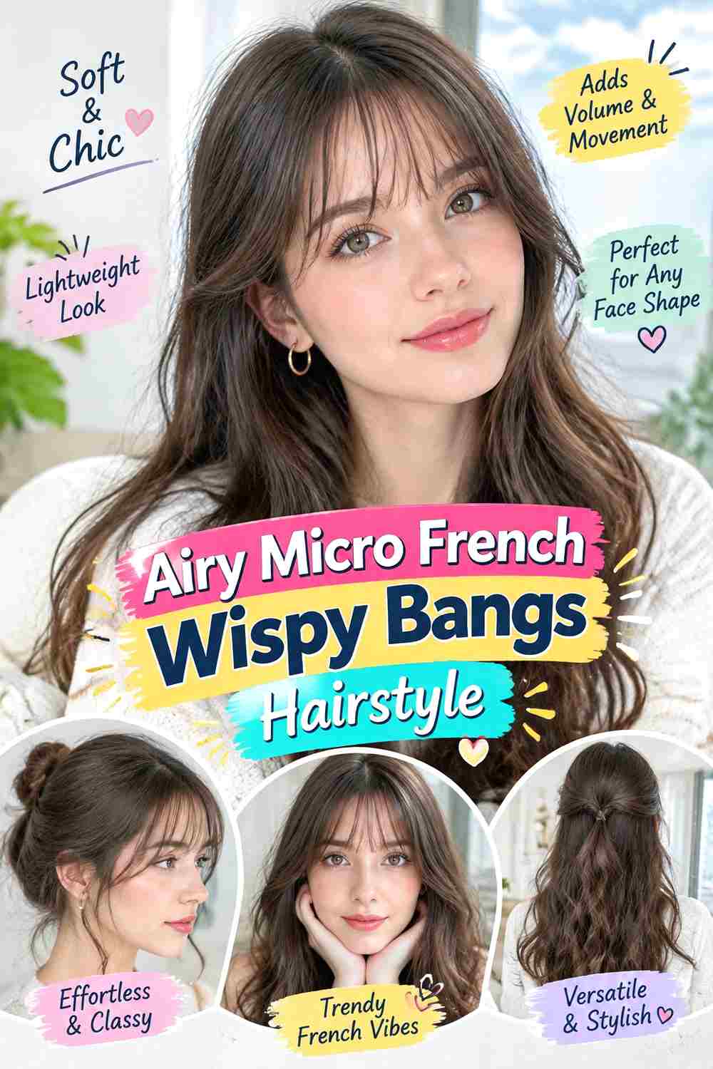 Airy Micro French Wispy Bangs Hairstyle