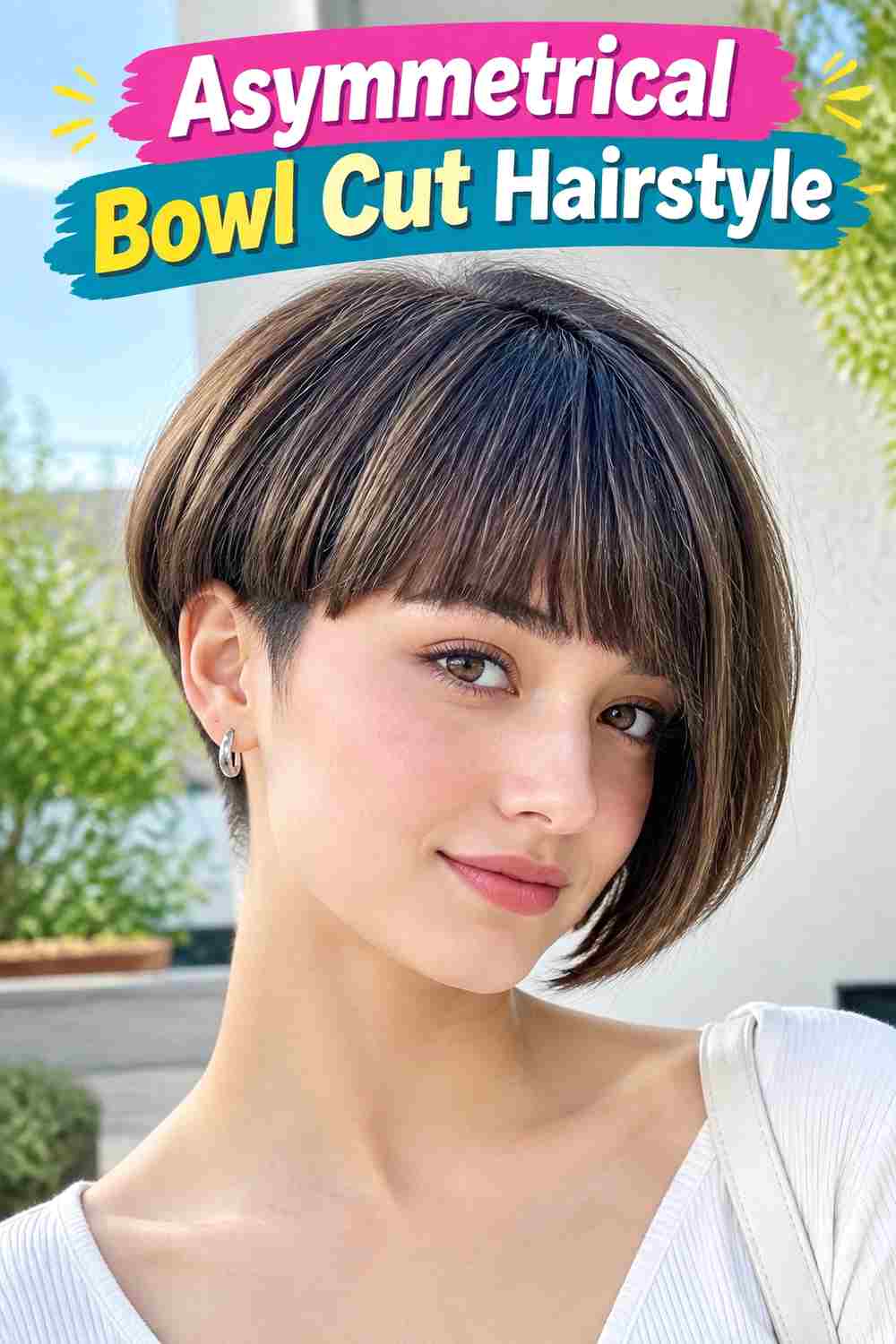 Asymmetrical Bowl Cut Hairstyle
