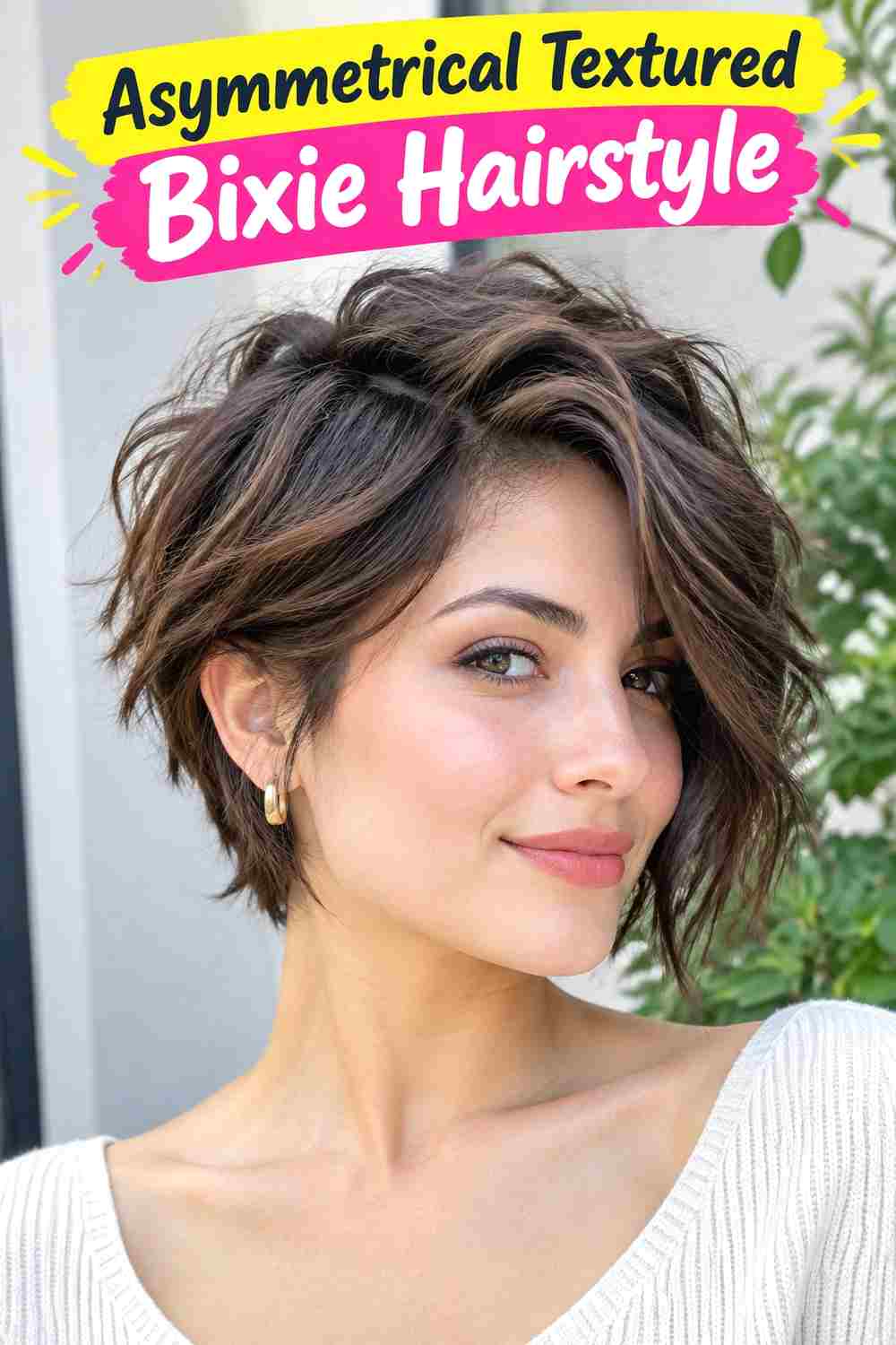 Asymmetrical Textured Bixie Hairstyle
