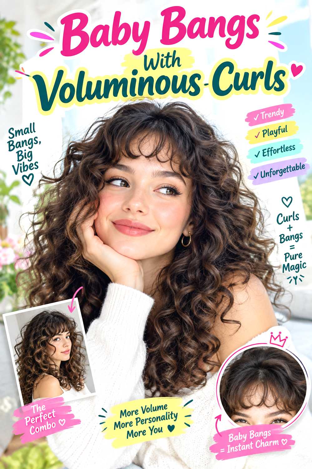 Baby Bangs With Voluminous Curls