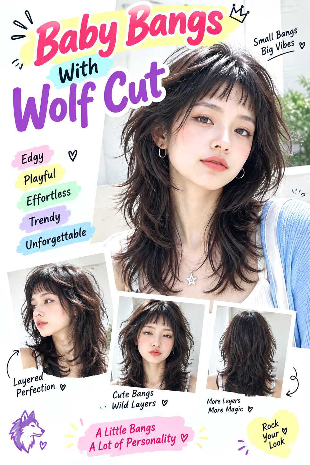 Baby Bangs With Wolf Cut