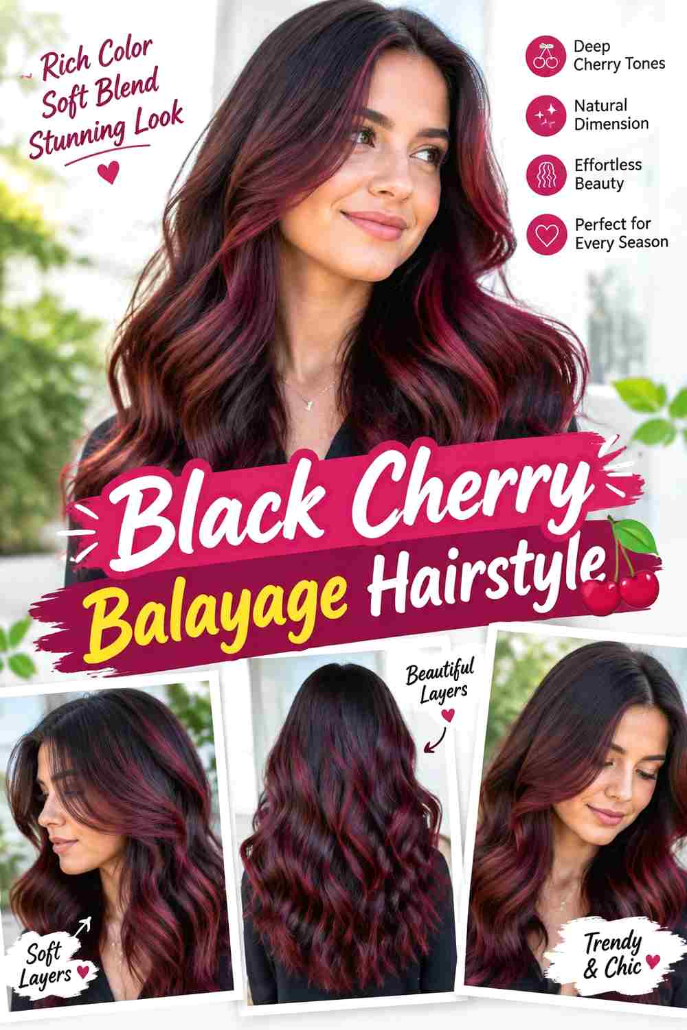 Black Cherry Balayage Hairstyle