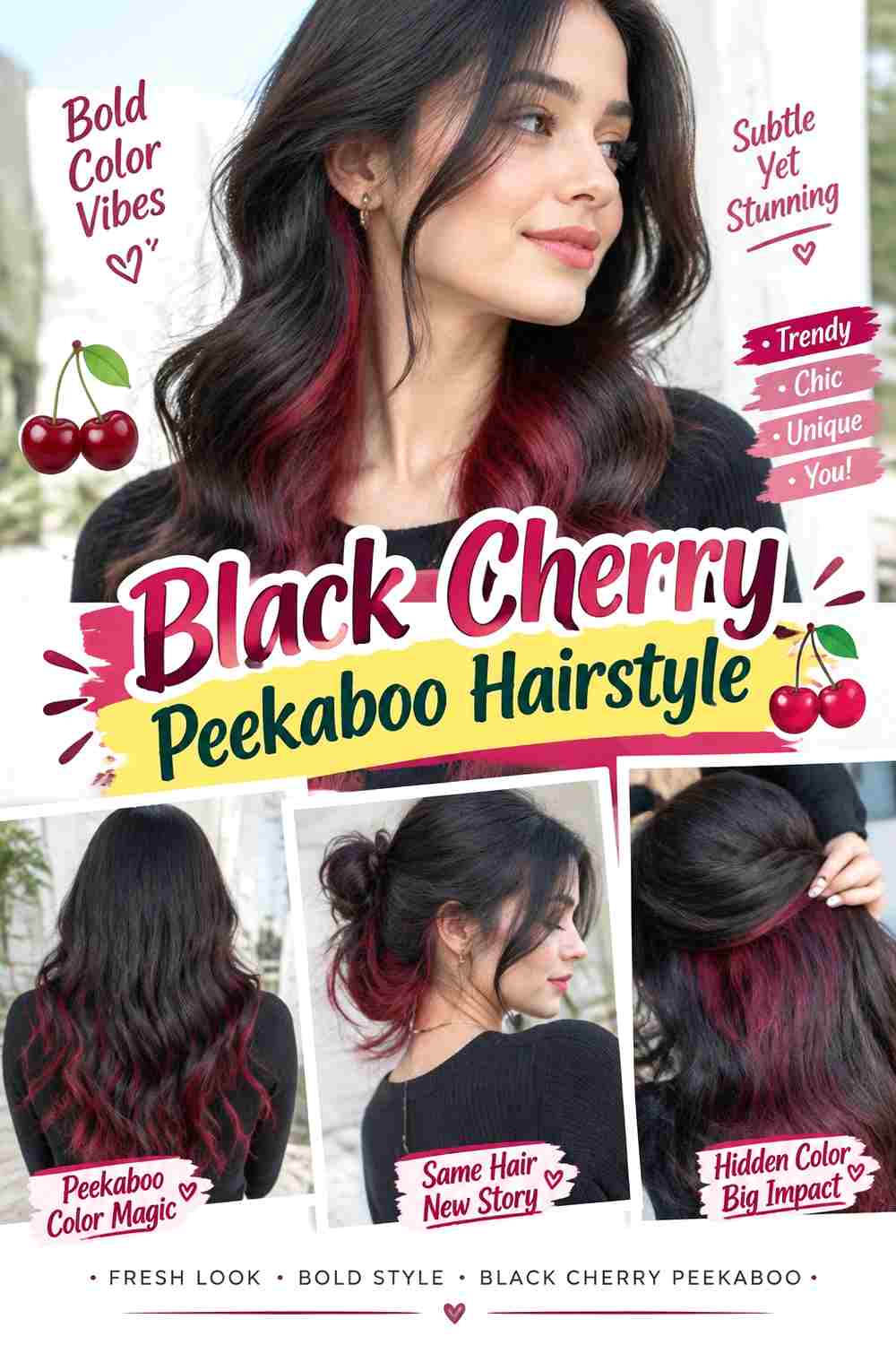 Black Cherry Peekaboo Hairstyle