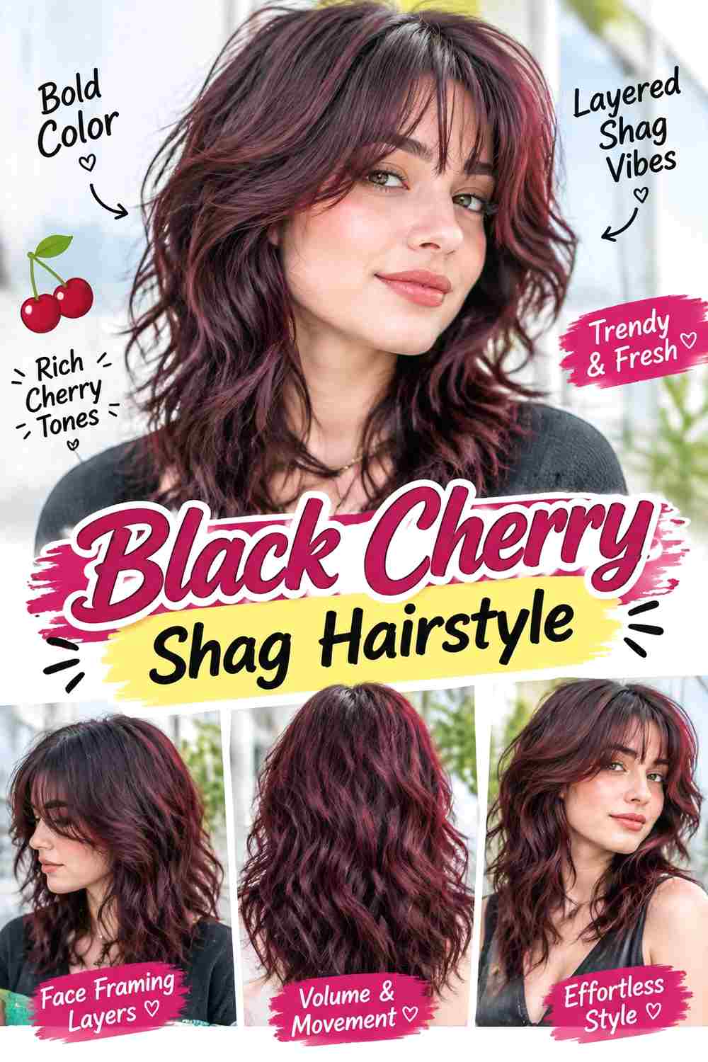 Black Cherry Shag Hairstyle