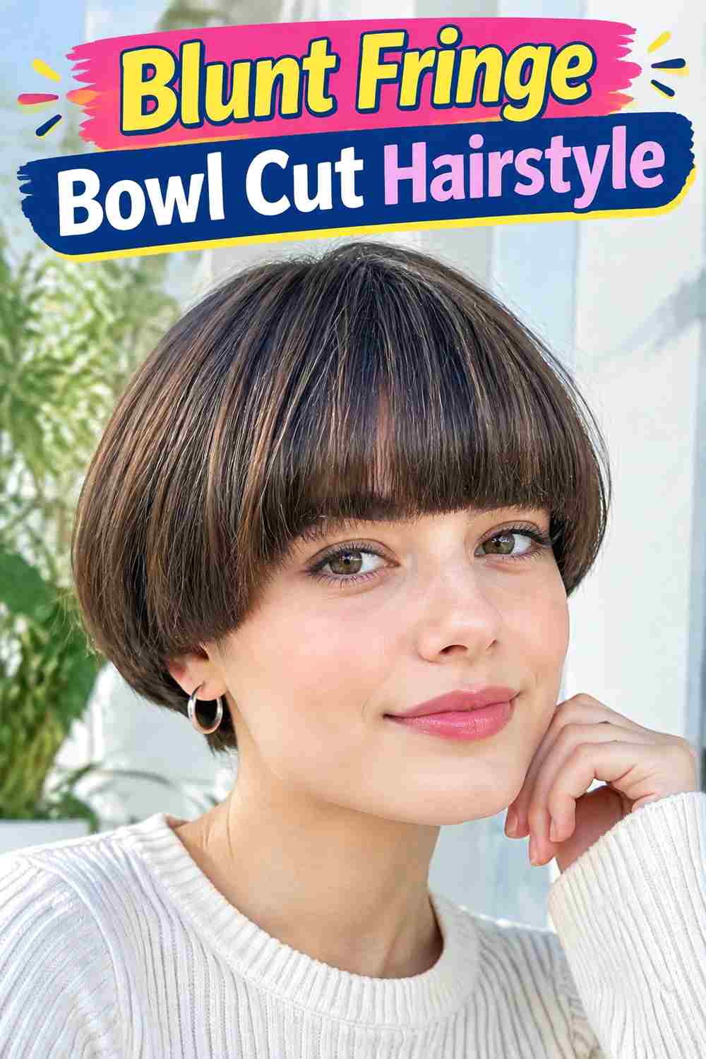 Blunt Fringe Bowl Cut Hairstyle