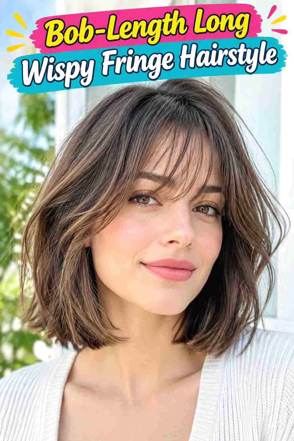 Bob-Length Long Wispy Fringe Hairstyle