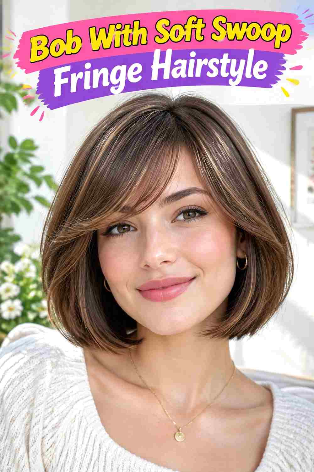 Bob With Soft Swoop Fringe Hairstyle