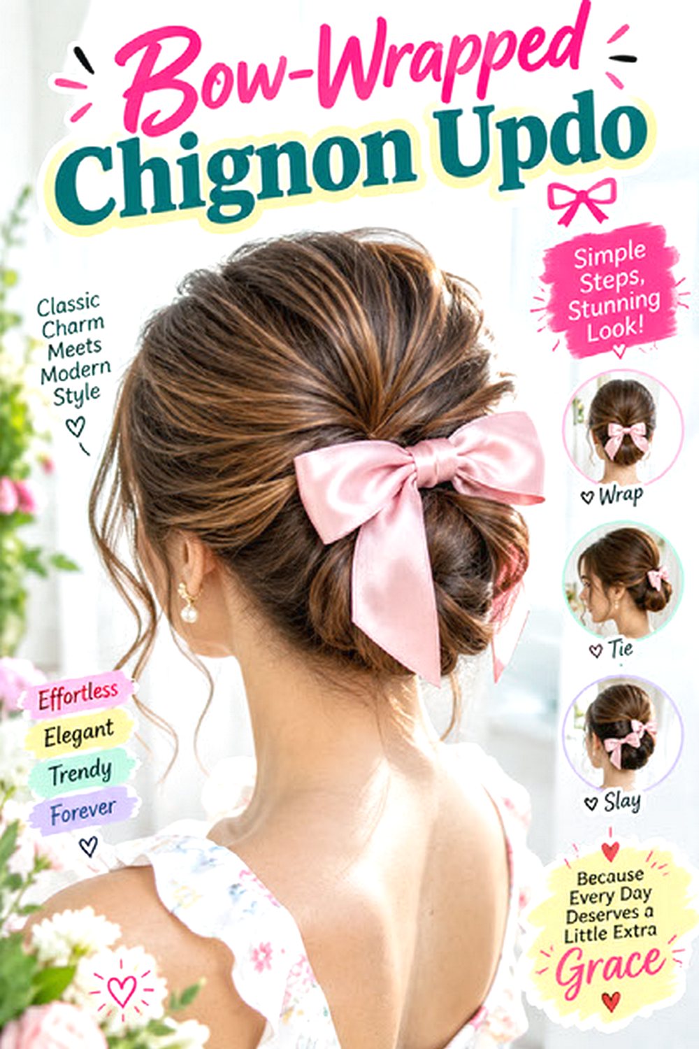 Bow-Wrapped Chignon Updo