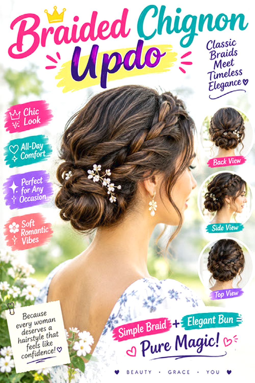 Braided Chignon Updo hairstyle