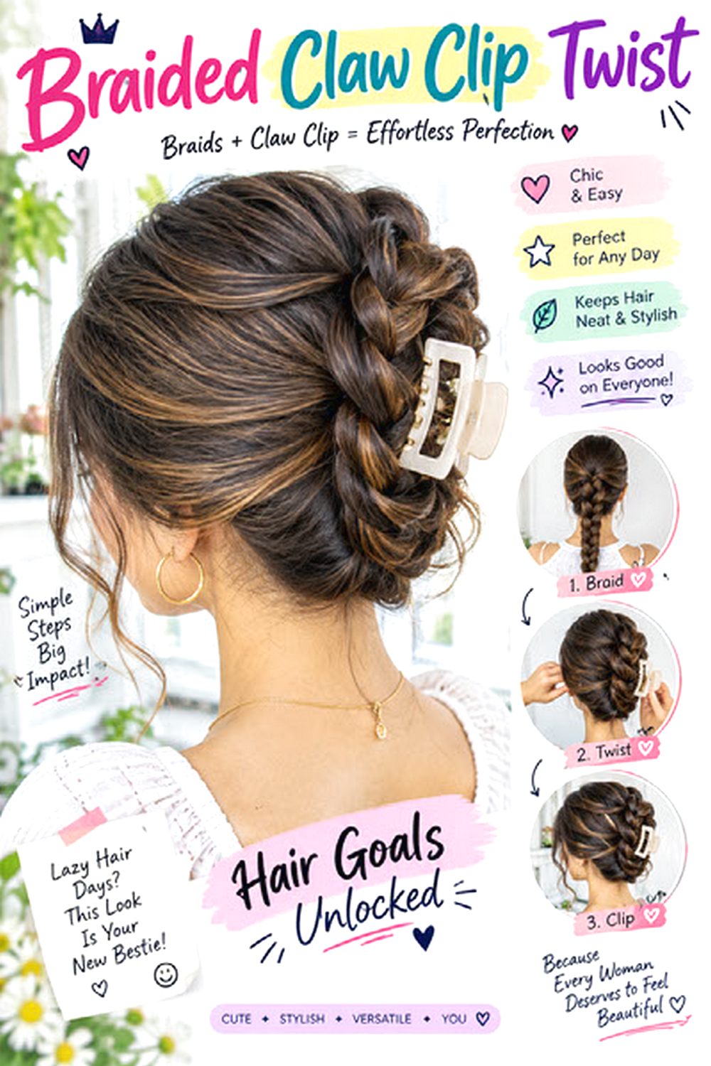 Braided Claw Clip Twist Hairstyle