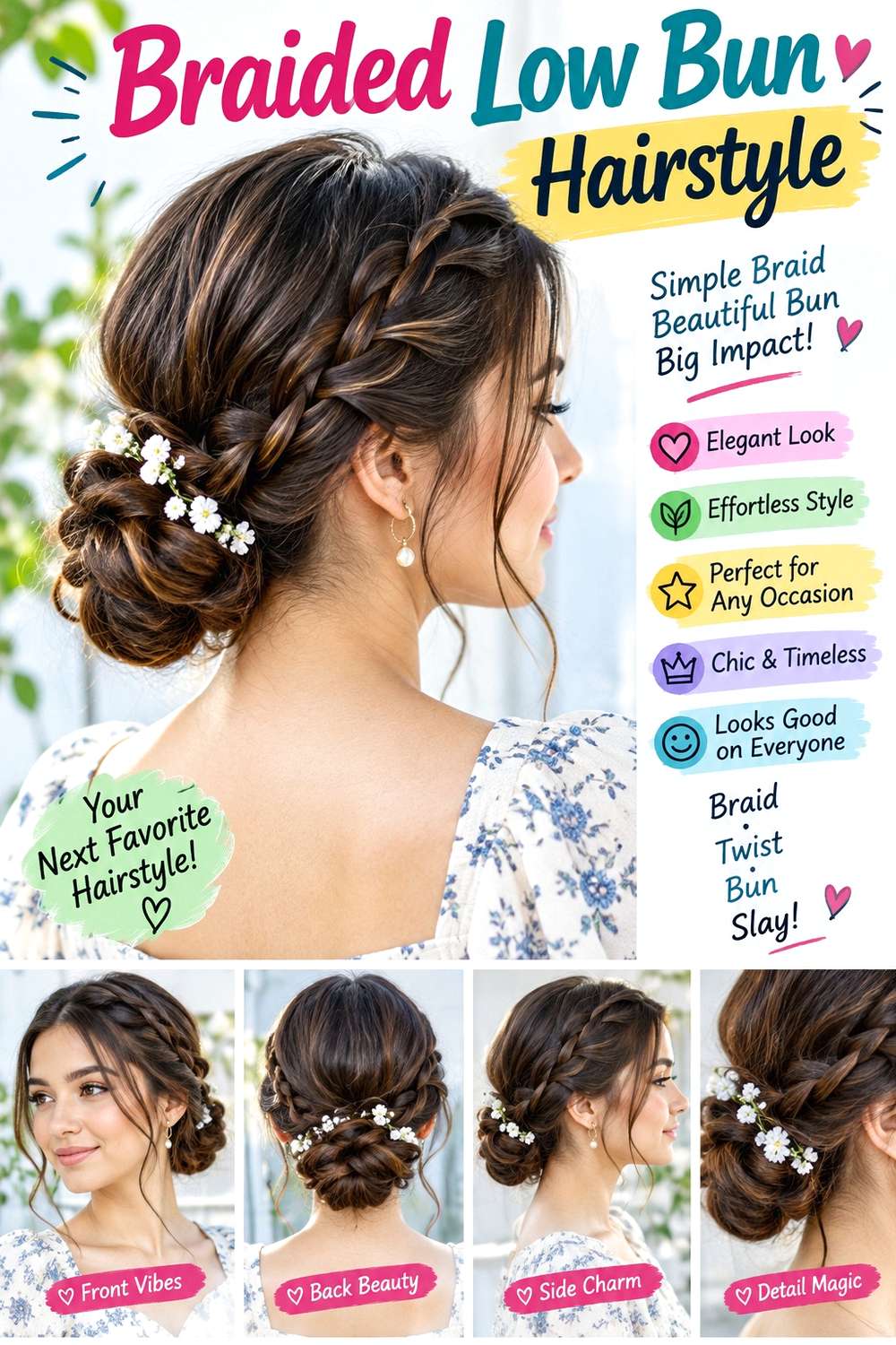 Braided Low Bun Hairstyle