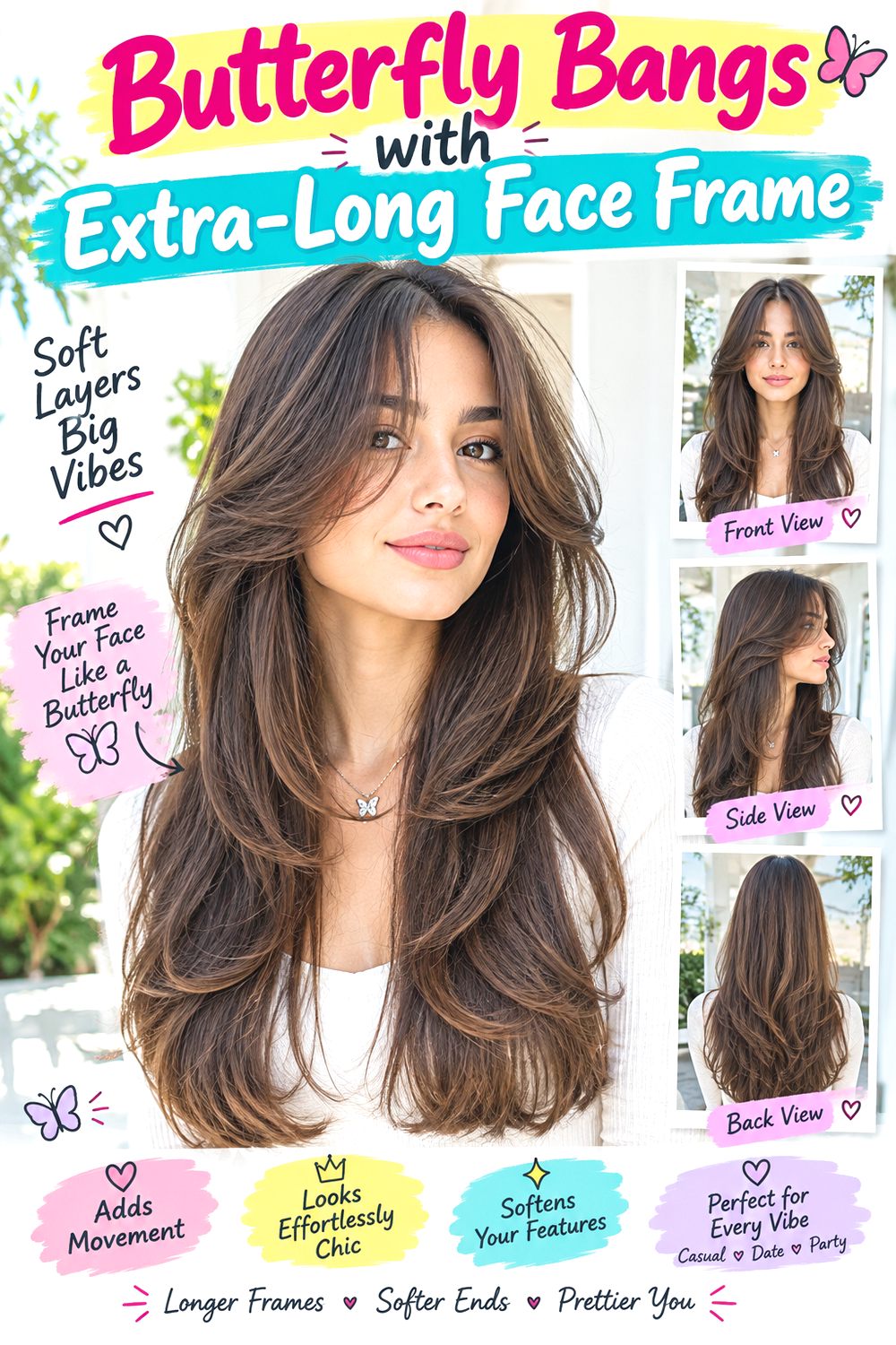 Butterfly Bangs with Extra-Long Face Frame hairstyle
