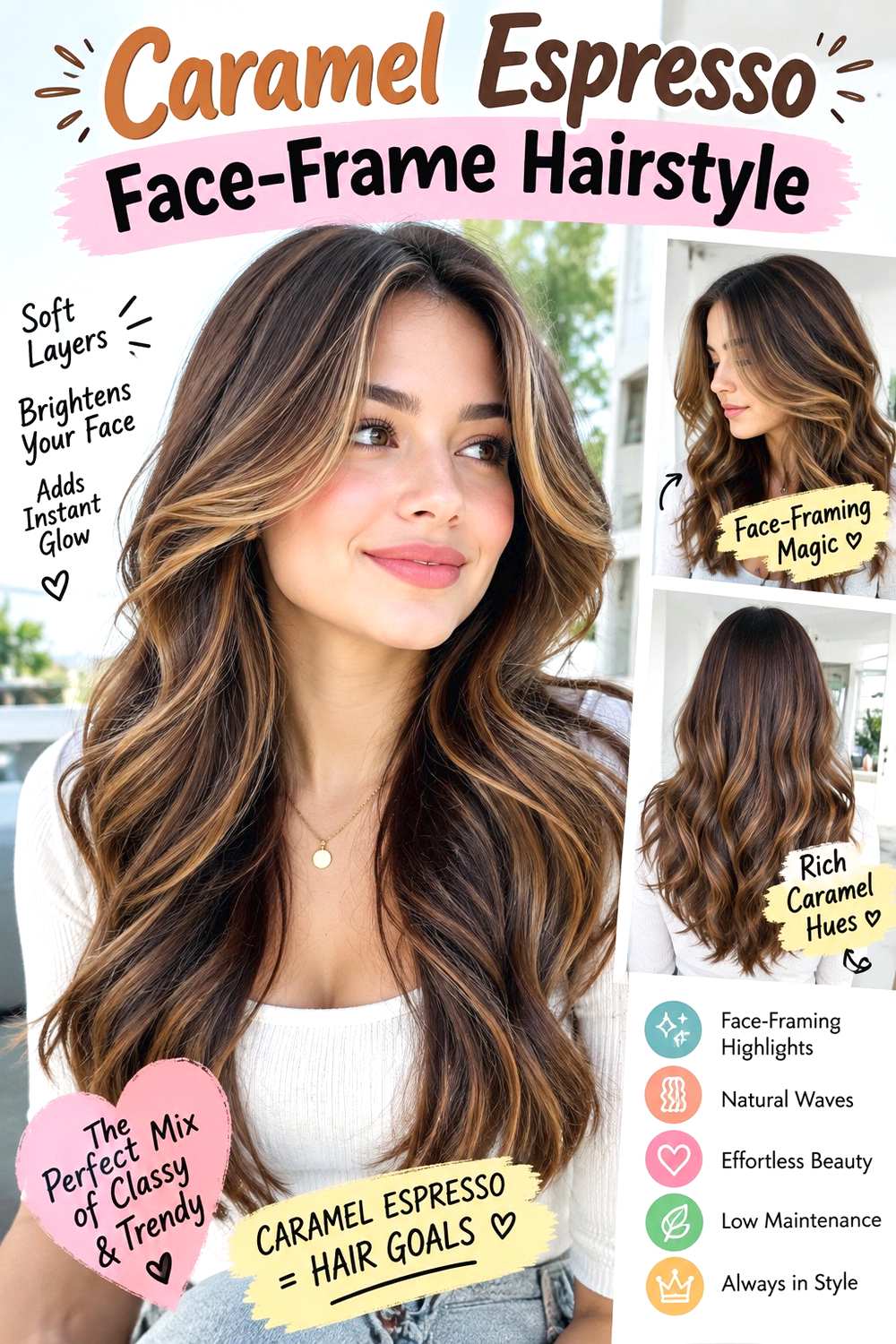Caramel Espresso Face-Frame Hairstyle