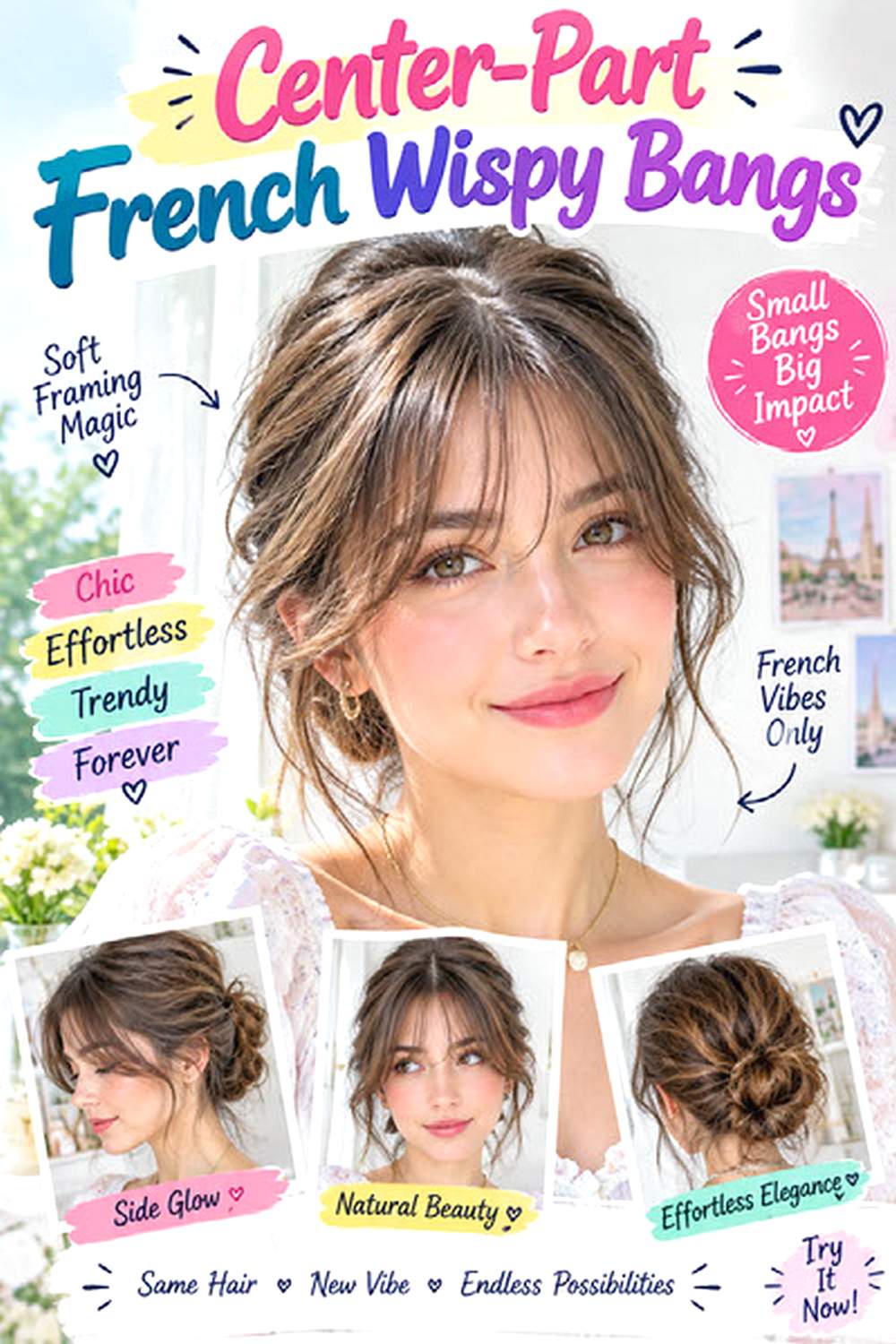 Center-Part French Wispy Bangs