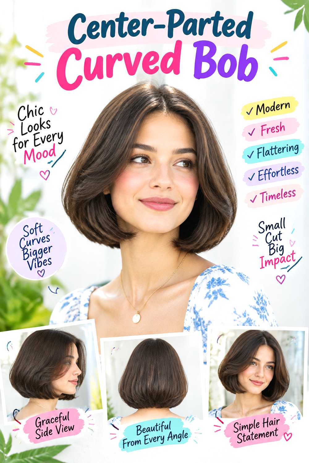 Center-Parted Curved Bob