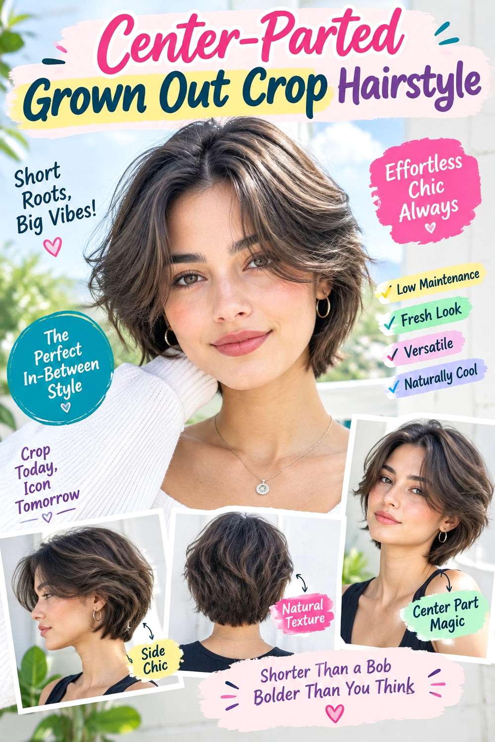 Center-Parted Grown Out Crop Hairstyle