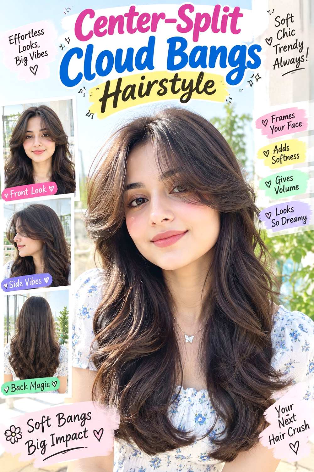 Center-Split Cloud Bangs Hairstyle ()