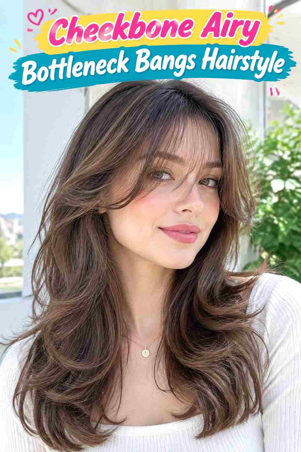 Cheekbone Airy Bottleneck Bangs Hairstyle