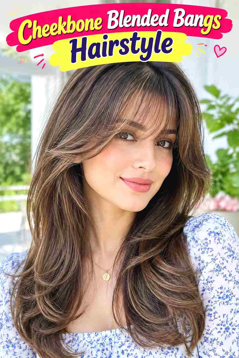 Cheekbone Blended Bangs Hairstyle