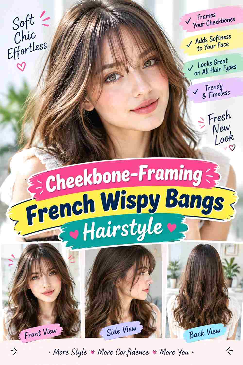 Cheekbone-Framing French Wispy Bangs Hairstyle