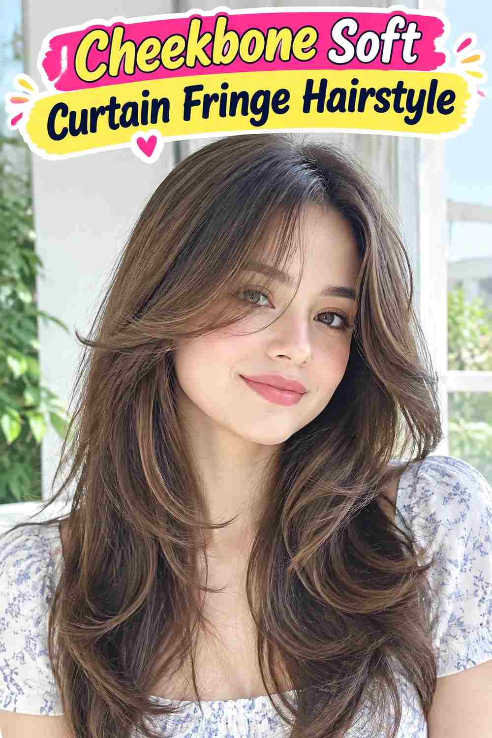 Cheekbone Soft Curtain Fringe Hairstyle
