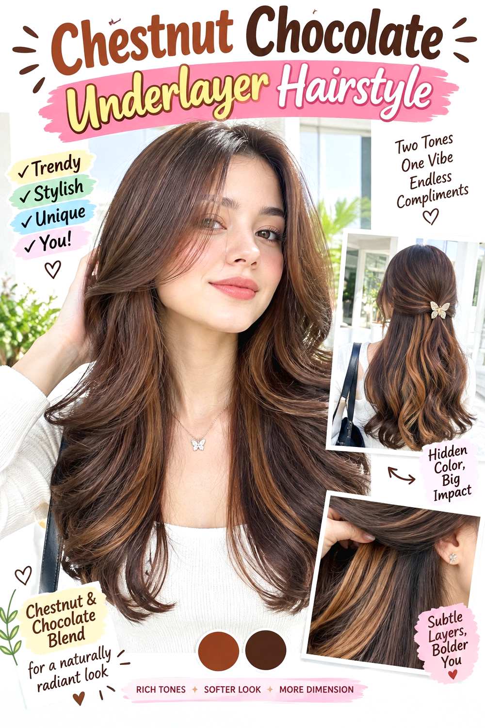Chestnut Chocolate Underlayer Hairstyle