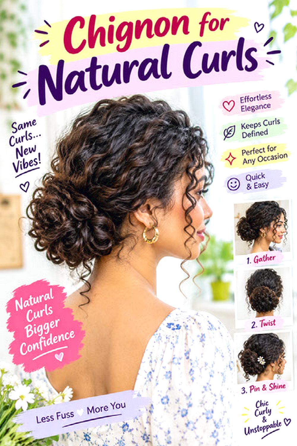 Chignon for Natural Curls hairstyle