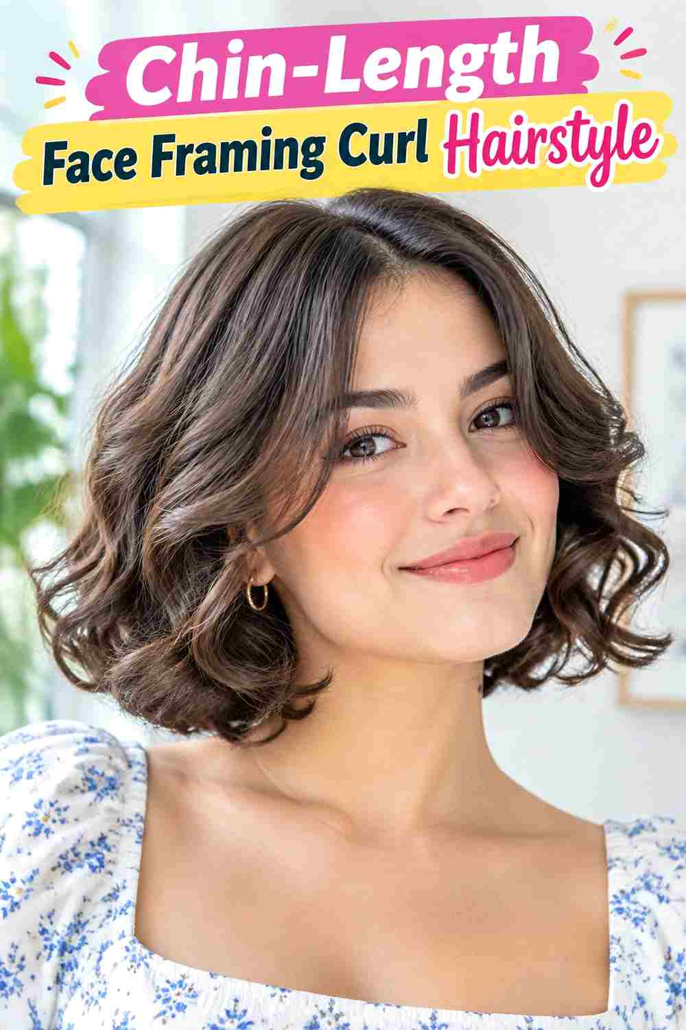 Chin-Length Face Framing Curl Hairstyle