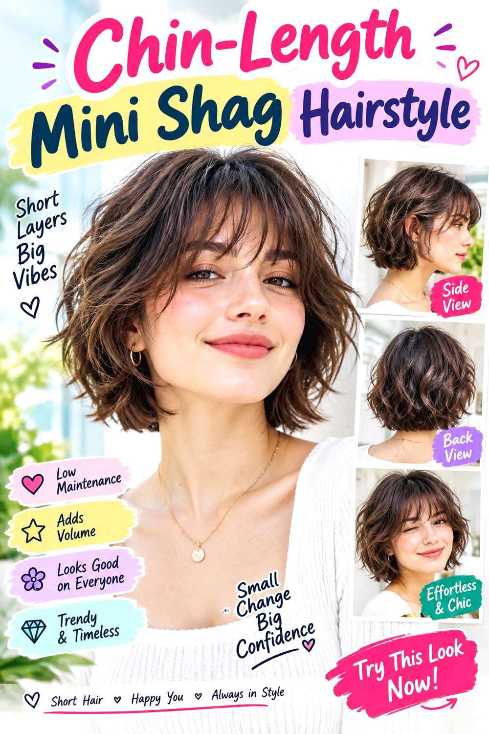 Chin-Length Mini Shag Hairstyle