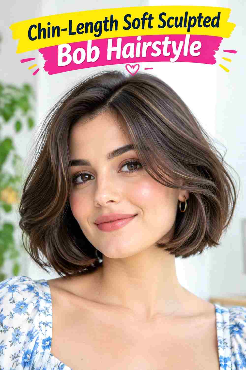 Chin-Length Soft Sculpted Bob Hairstyle