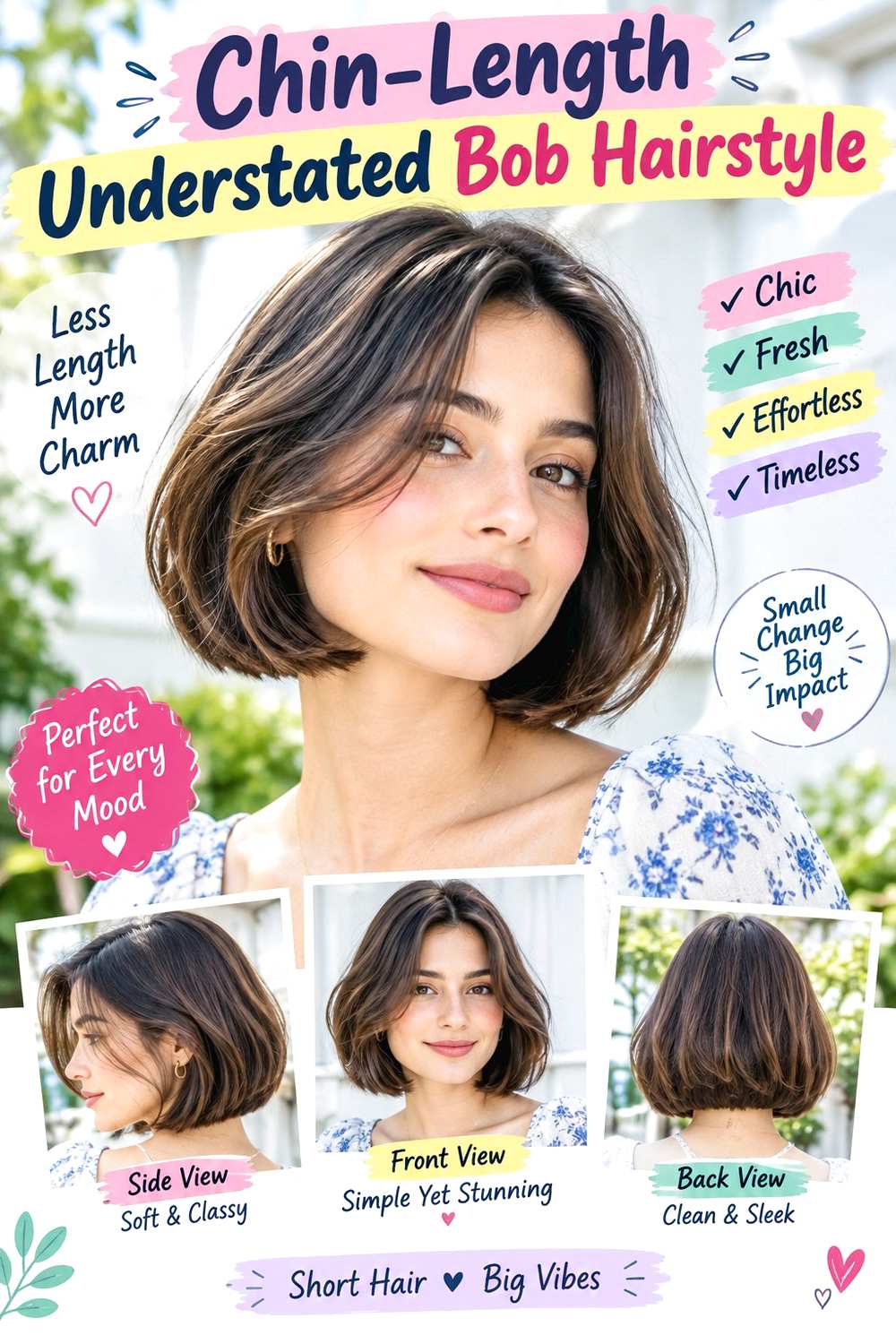 Chin-Length Understated Bob Hairstyle