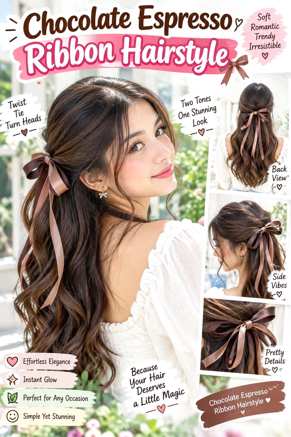 Chocolate Espresso Ribbon Hairstyle