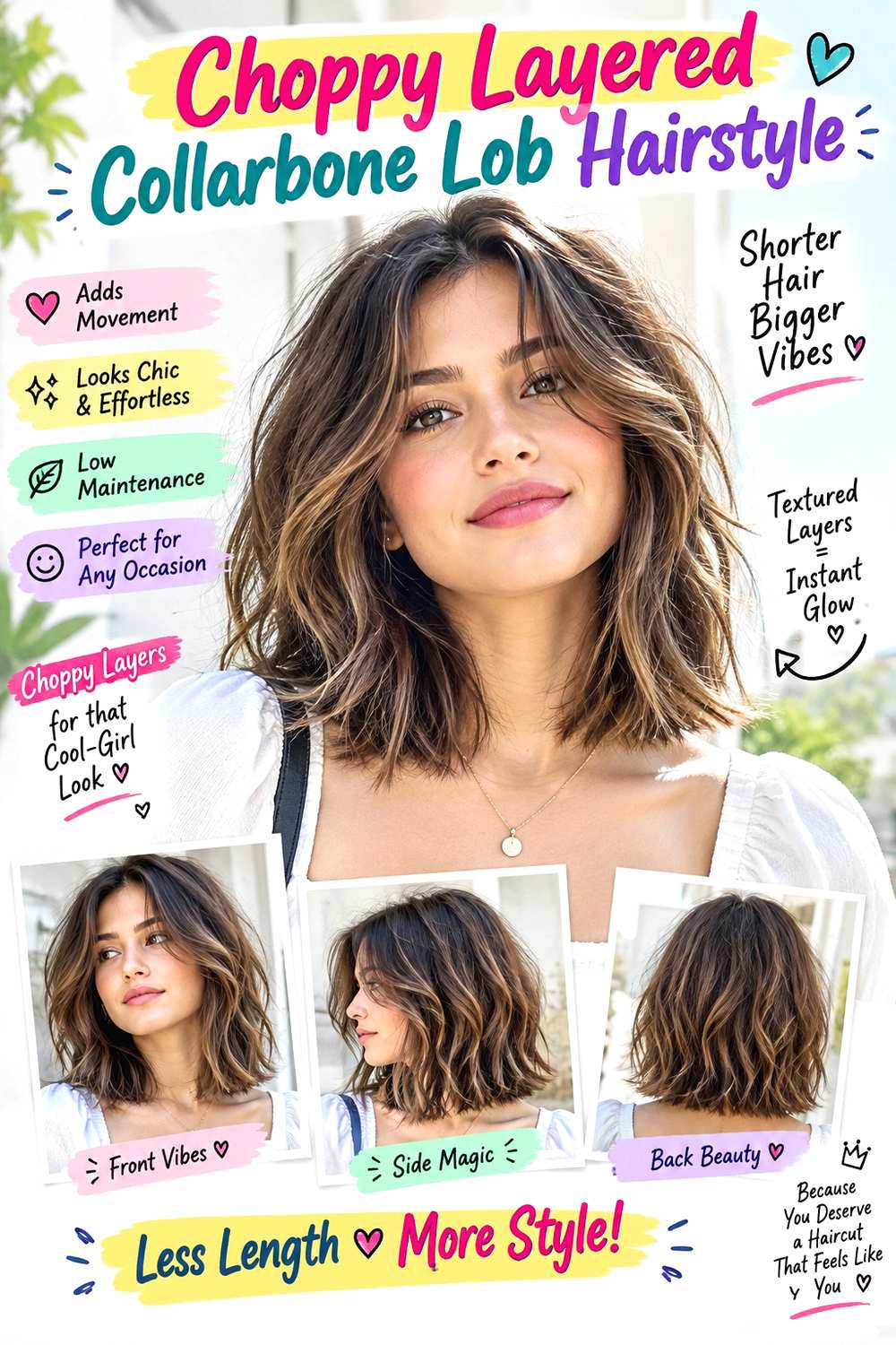 Choppy Layered Collarbone Lob Hairstyle