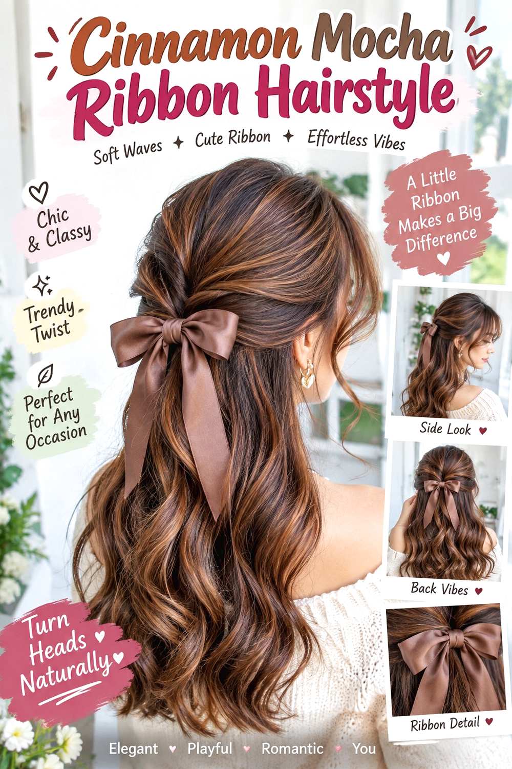 Cinnamon Mocha Ribbon Hairstyle