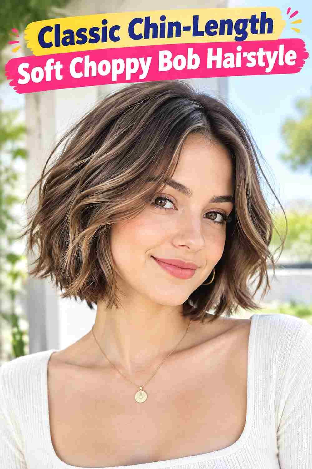 Classic Chin-Length Soft Choppy Bob Hairstyle