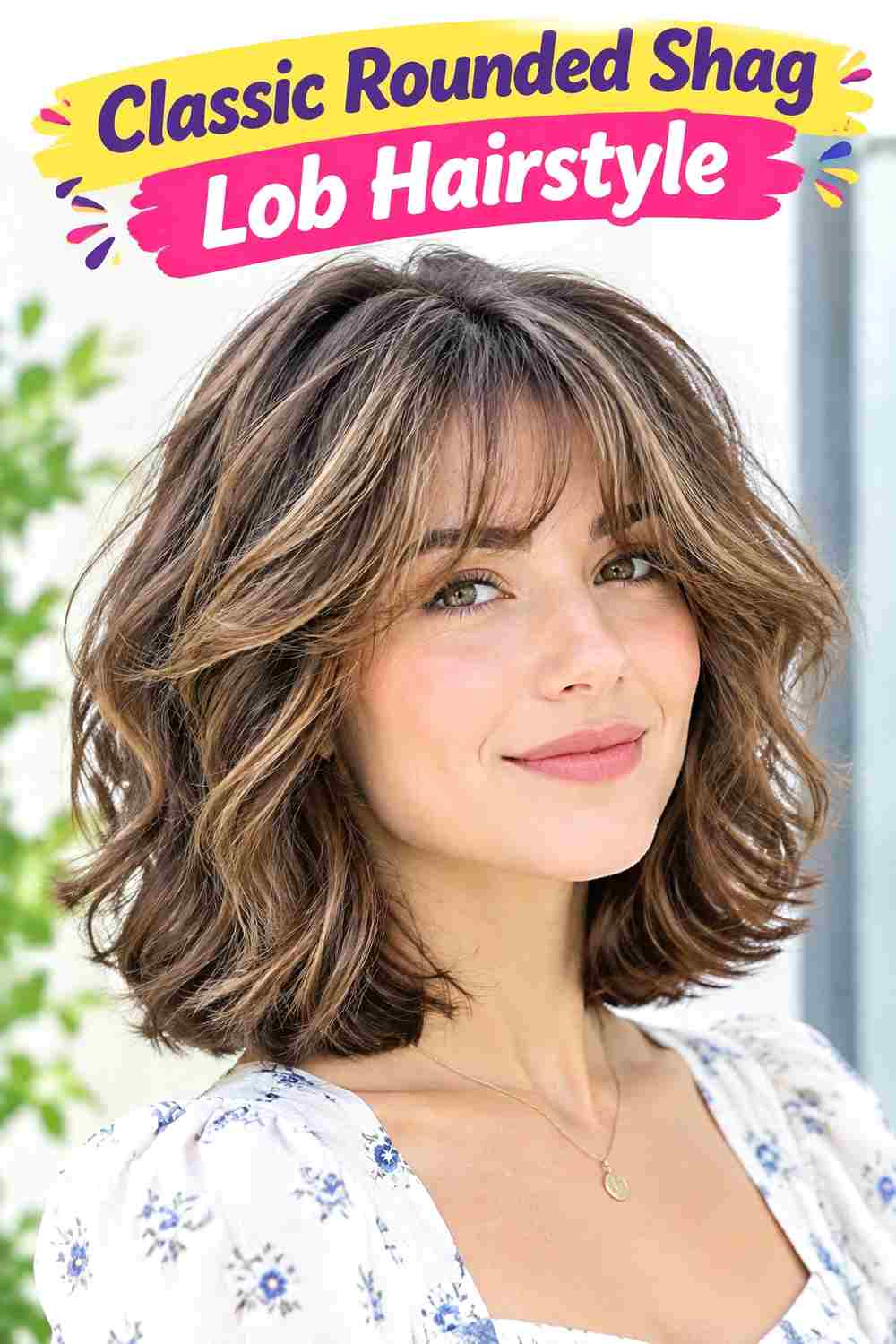 Classic Rounded Shag Lob Hairstyle