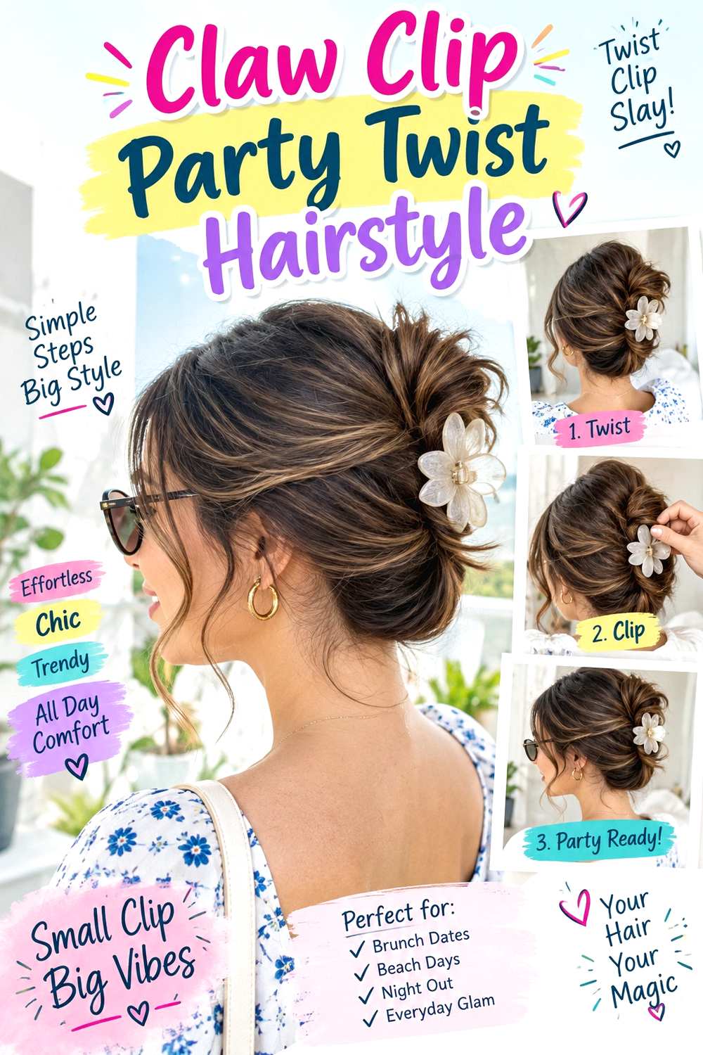 Claw Clip Party Twist Hairstyle