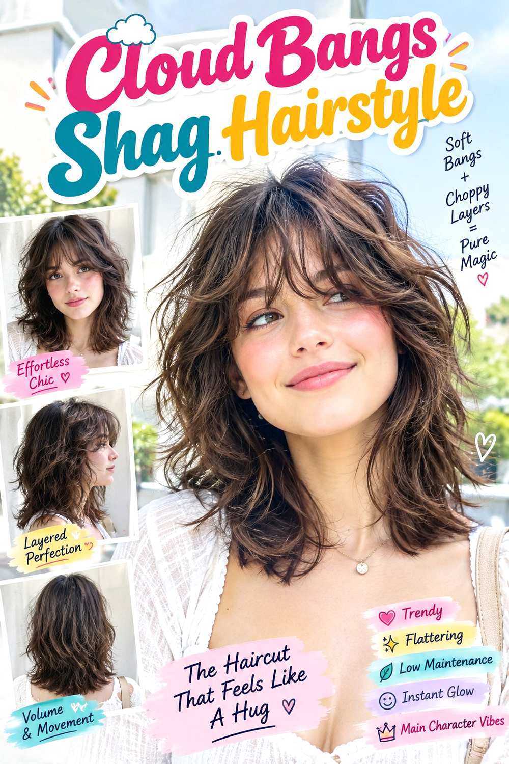 Cloud Bangs Shag Hairstyle