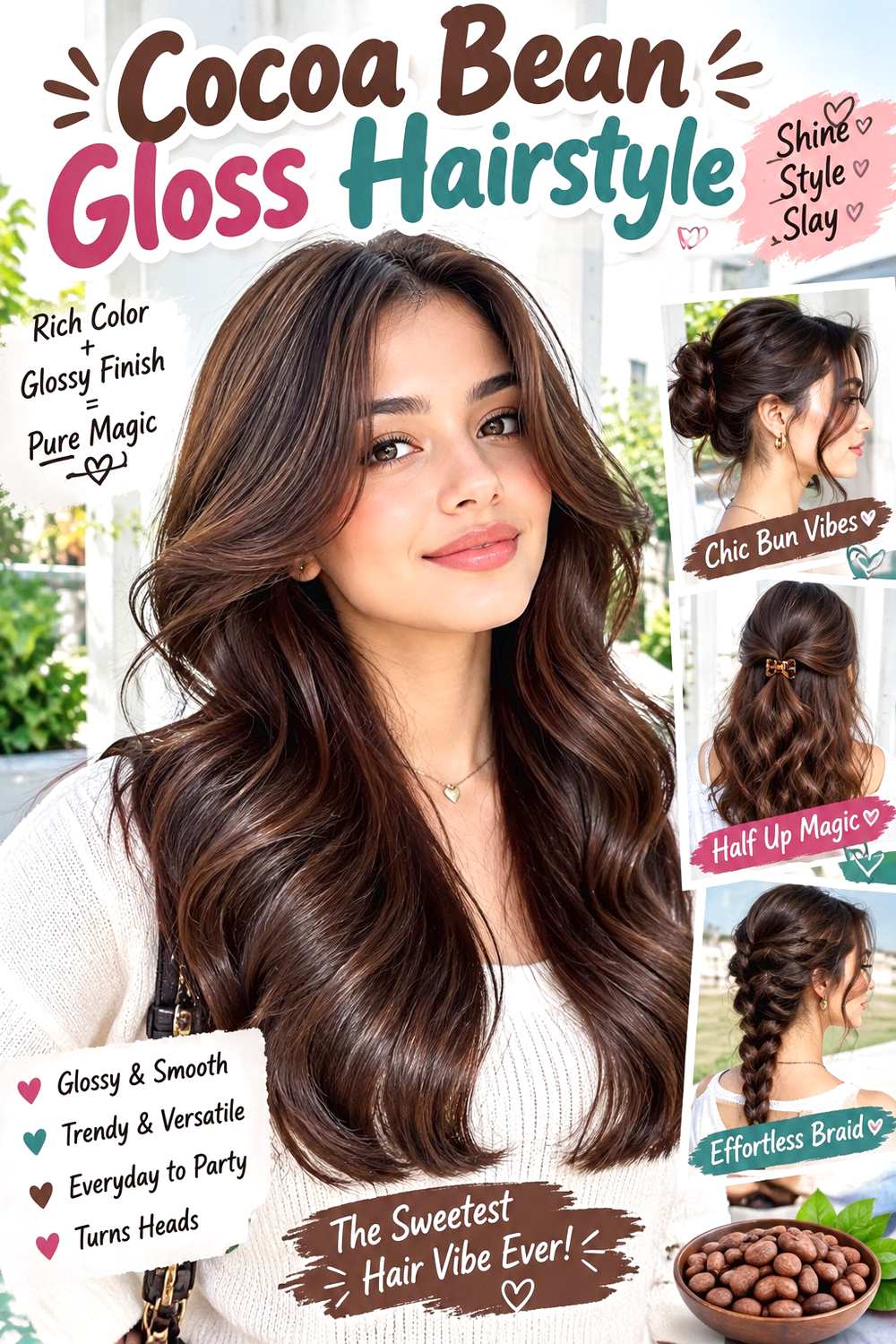 Cocoa Bean Gloss Hairstyle