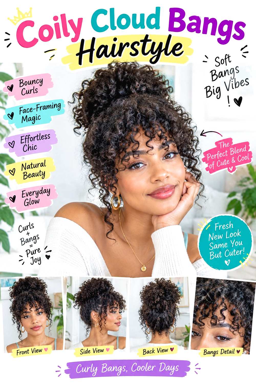 Coily Cloud Bangs Hairstyle