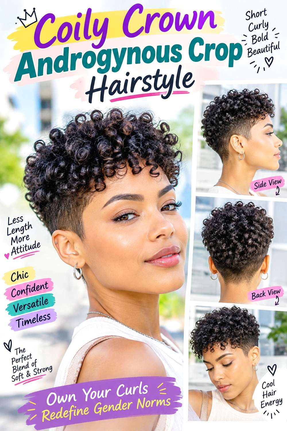 Coily Crown Androgynous Crop Hairstyle