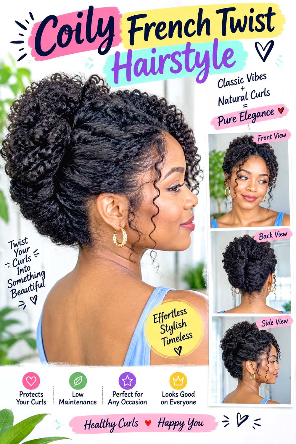 Coily French Twist Hairstyle