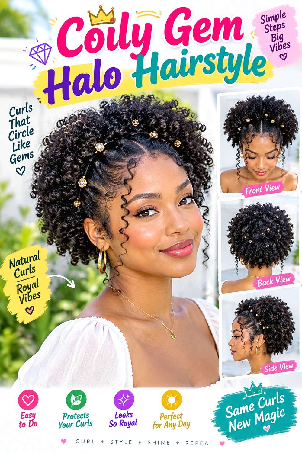 Coily Gem Halo Hairstyle
